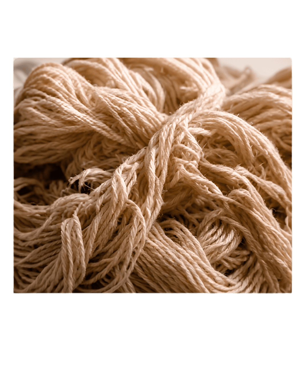 Tangled natural textile fibers